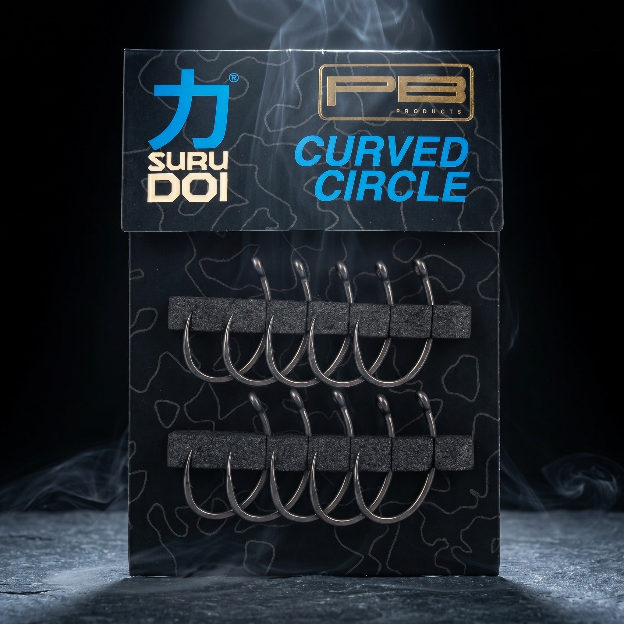SURUDOI Curved Circle micro barbed carp hooks, 10 pack retail packaging by PB Products